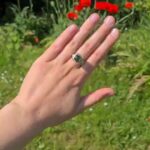 Silberring mit Turmalin in Goldfassung